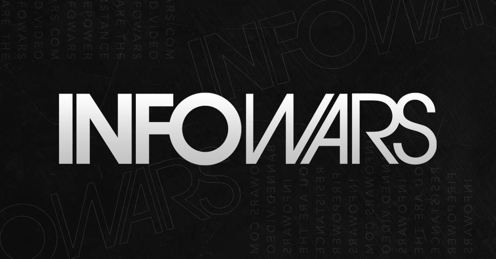 White Infowars Original Logo on a Black Background